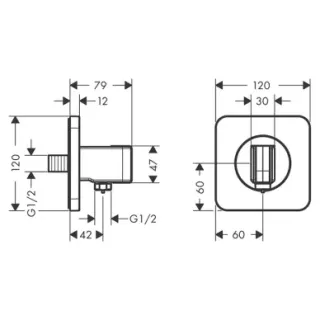Держатель ручного душа Hansgrohe 36724340 шлифованный черный хром